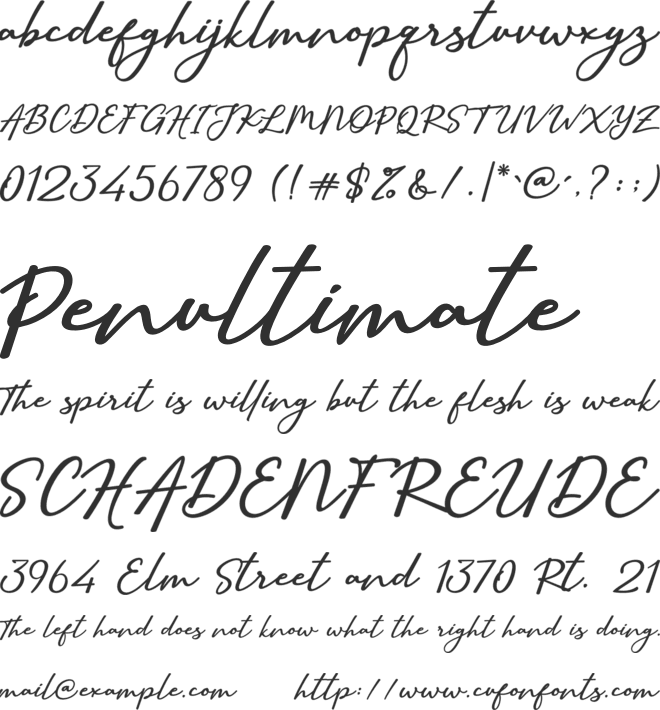 Sallim Signature font preview