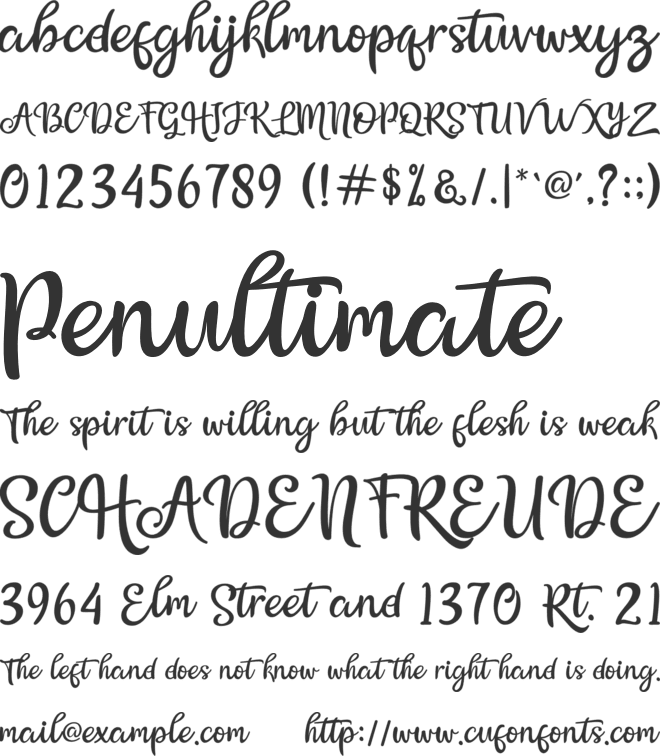 Bellasya font preview