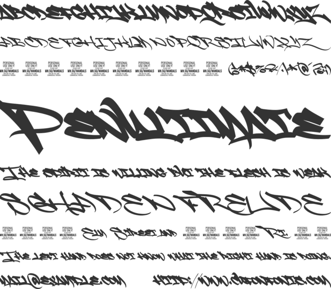 Fat Wandals PERSONAL USE font preview