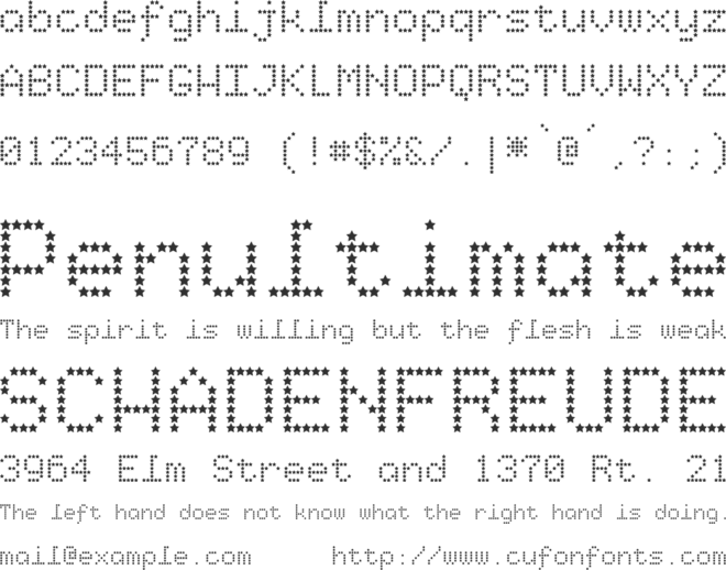 Starry Type font preview
