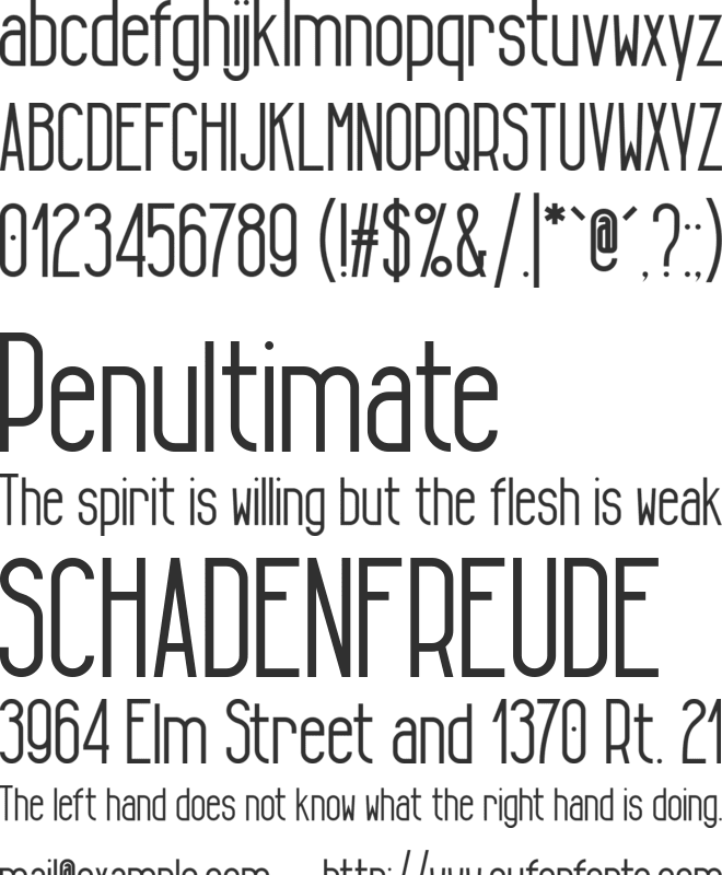 Tall & Lean font preview