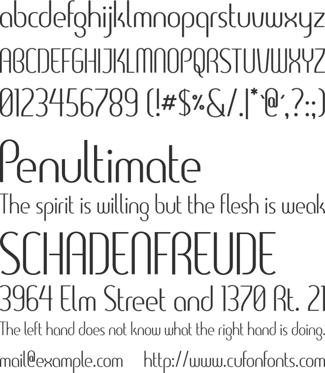 Clearlight font preview