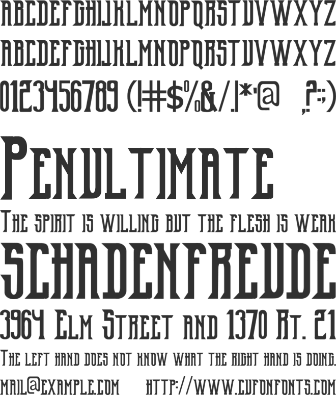 Old Excalibur font preview