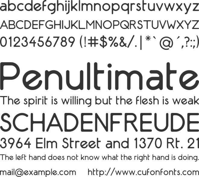 AR Techni font preview