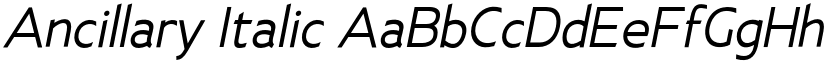 Ancillary Italic font