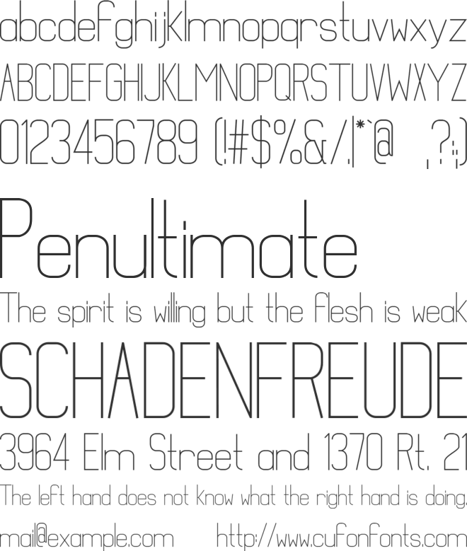 Mathematical font preview