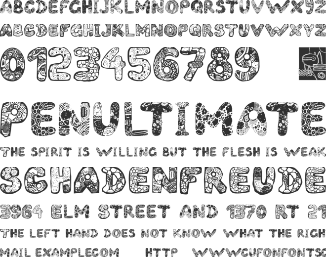 Filled ABC font preview