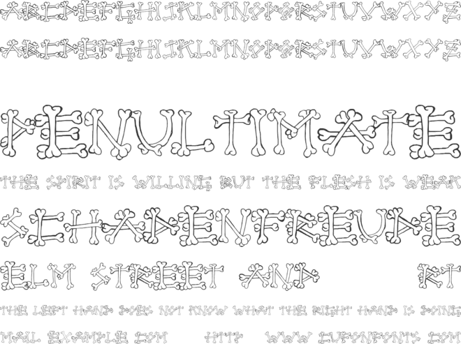 Bones 2 font preview