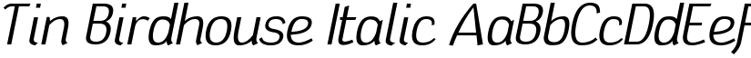 Tin Birdhouse Italic font