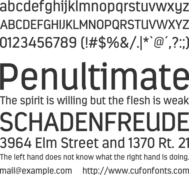 Estandar font preview