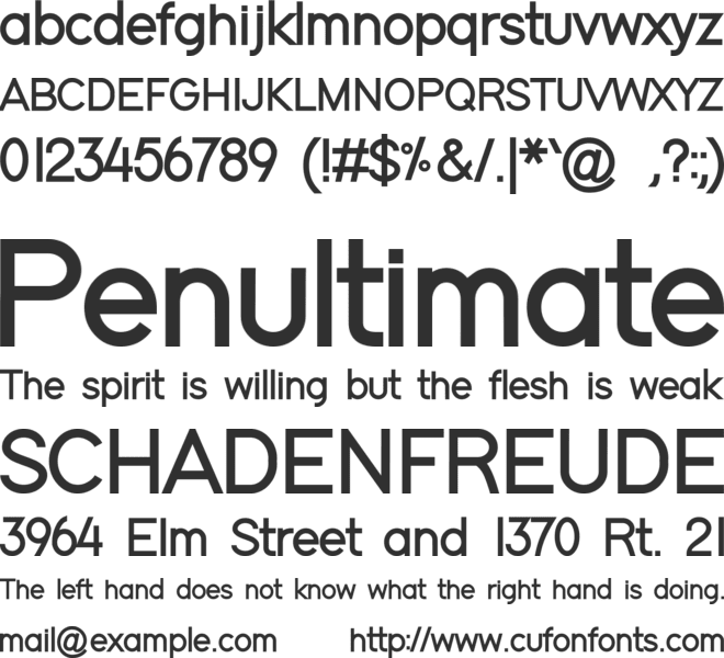 Elevation font preview
