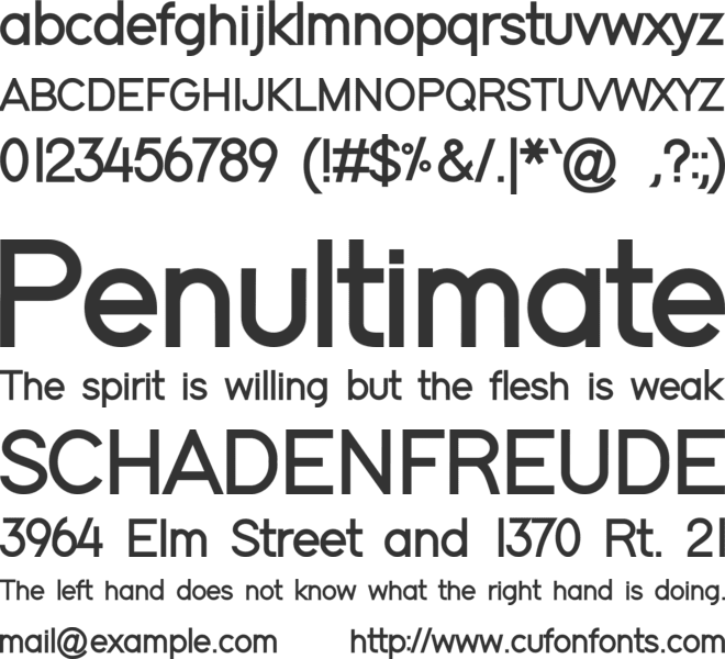 Elevation font preview