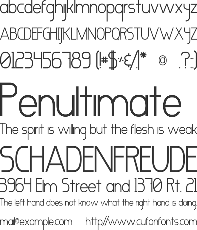 Marcelita Sans font preview