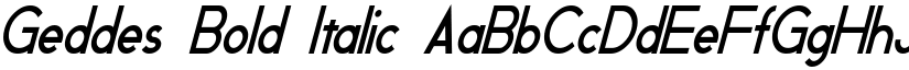 Geddes Bold Italic font