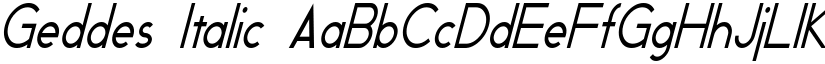 Geddes Italic font