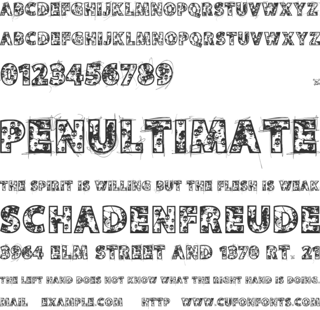VTKS Skulls font preview
