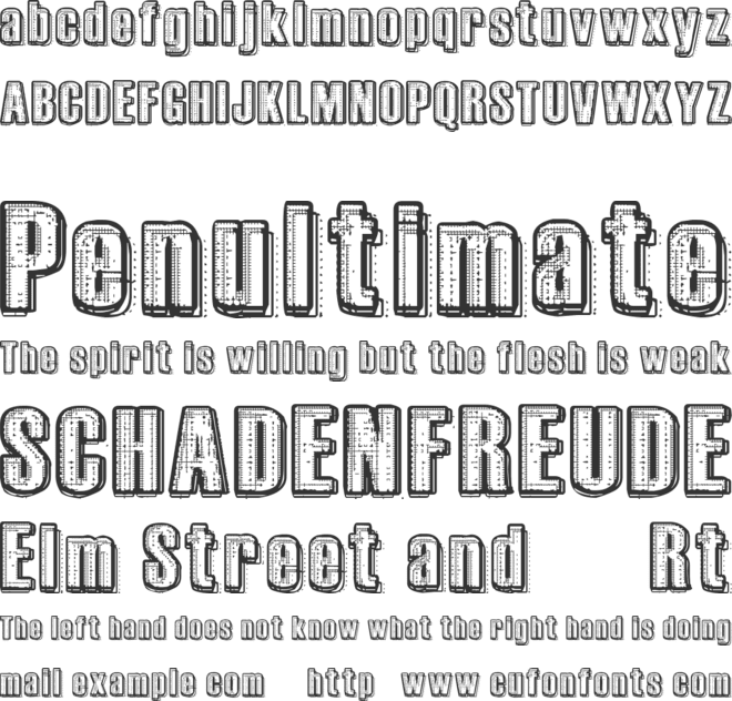 RvD Printplate font preview