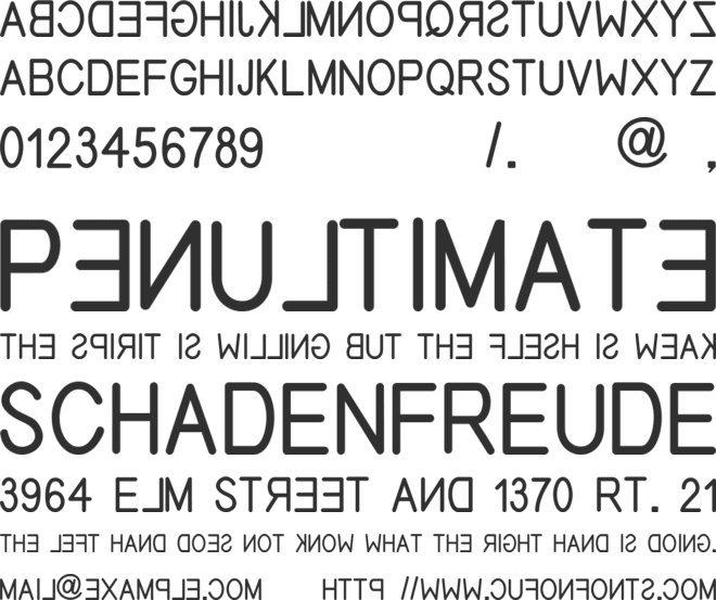 EFITYPE REVERSE font preview