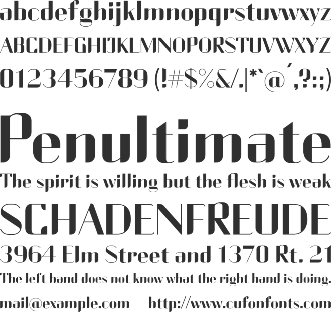 Currency font preview