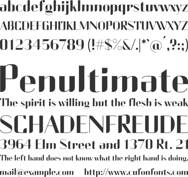 Currency font preview