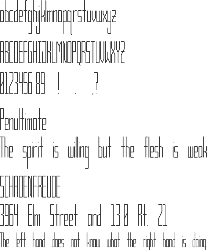 TS Gaunt font preview