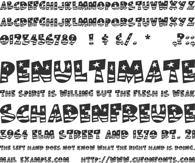 Bodie MF Flag font preview