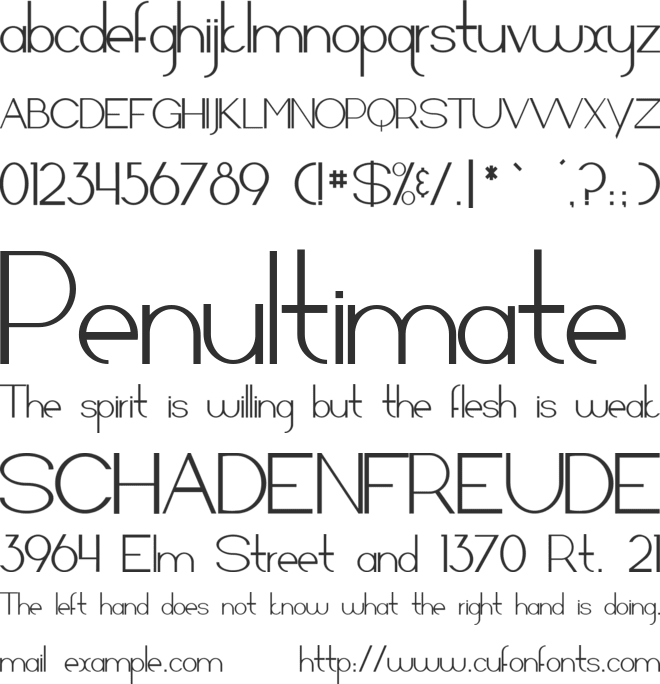 Arrivals and Departures font preview