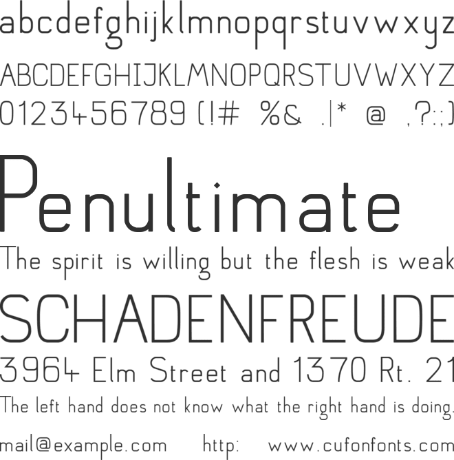 Anglean font preview