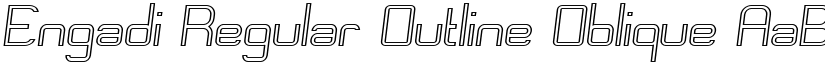 Engadi Regular Outline Oblique font