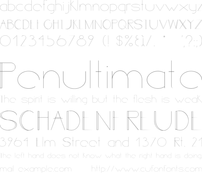 Line style font preview