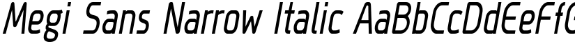 Megi Sans Narrow Italic font