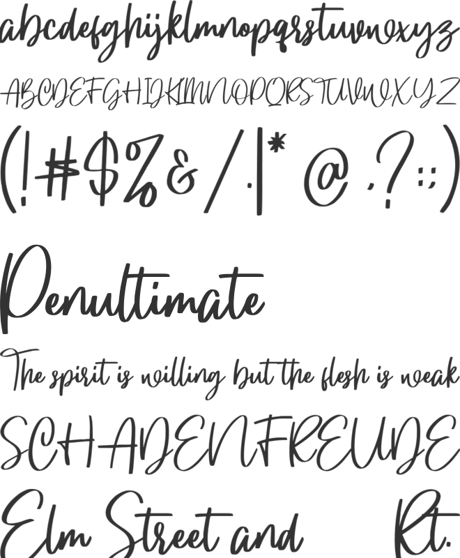 Gloryouss font preview