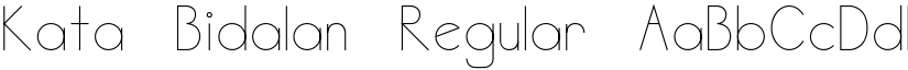 Kata Bidalan Regular font