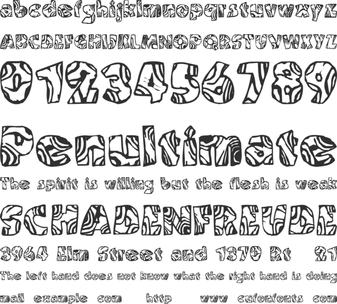 Swirled BRK font preview