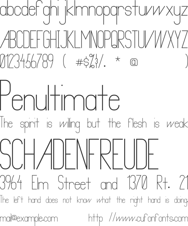 Primadona font preview