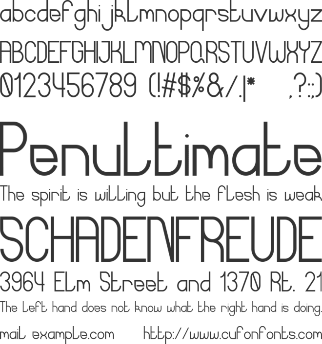 Curvada font preview