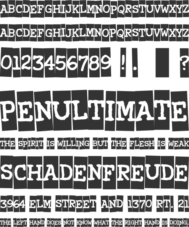 Xerography font preview