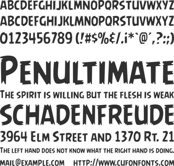 AngryBirds font preview