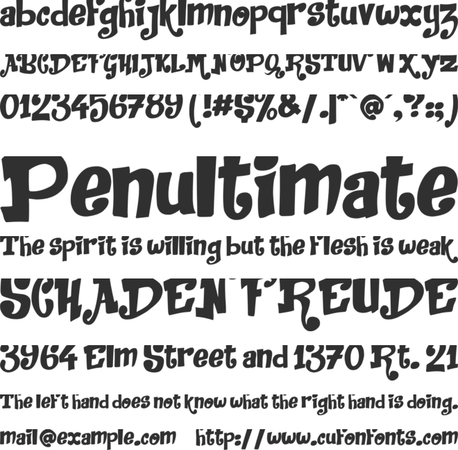 Jack in the Box font preview