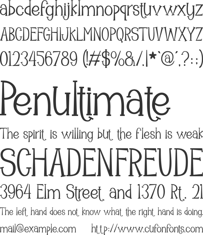 Mooncrato font preview