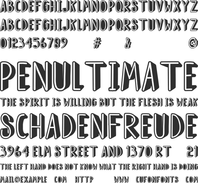 Super Hero Docall font preview