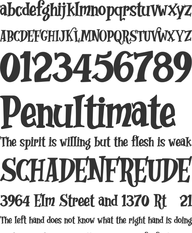 Whimsy Dhimsy font preview