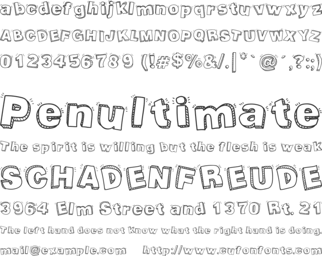 Packaging Funny font preview