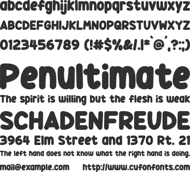 Squidgy Sweets font preview