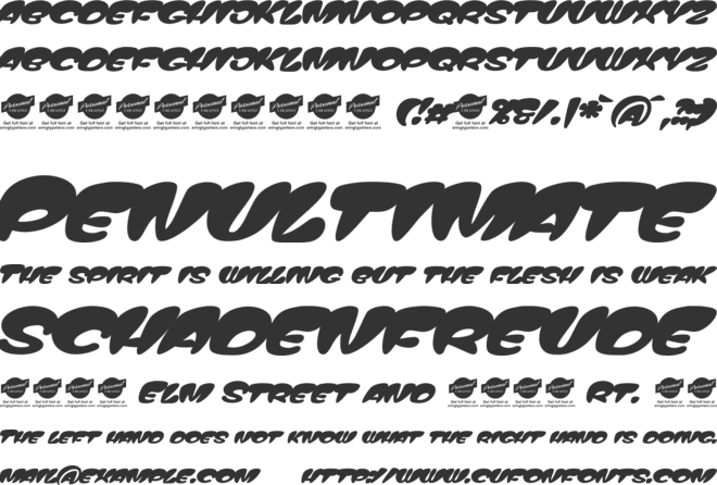 Top Comic Personal Use Only font preview