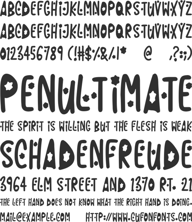 Fireworks Kid font preview