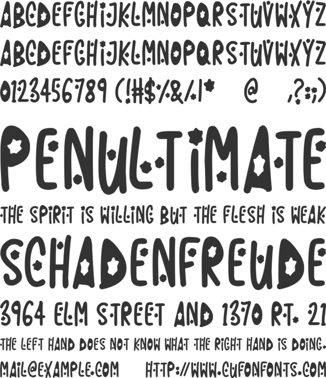 Fireworks Kid font preview