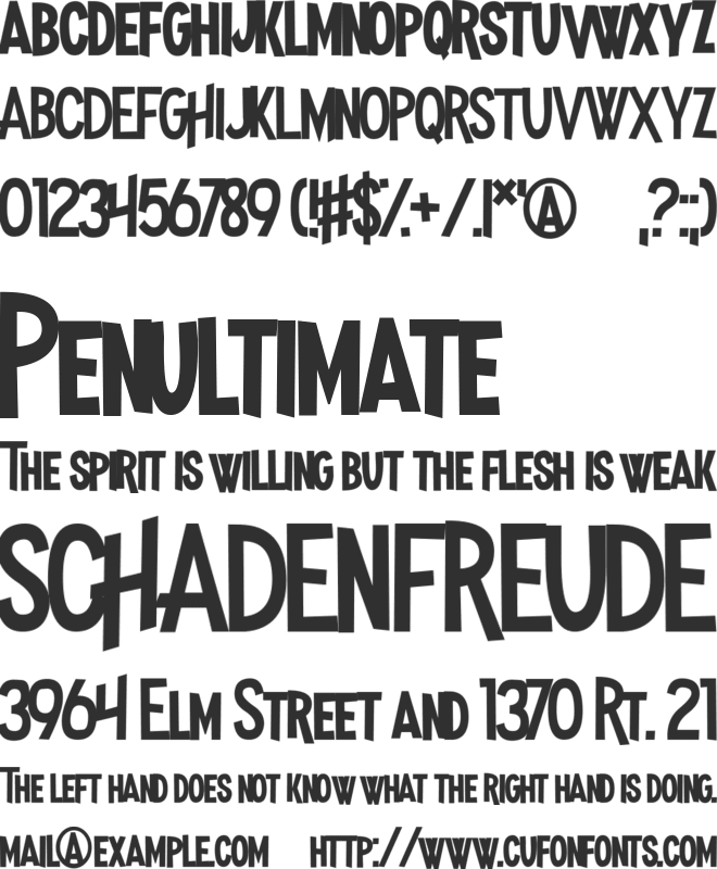 Madness Hyperactive font preview