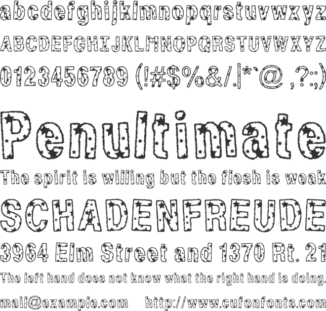By Starlight font preview