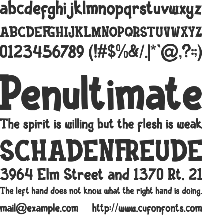 Funkie Bunny font preview